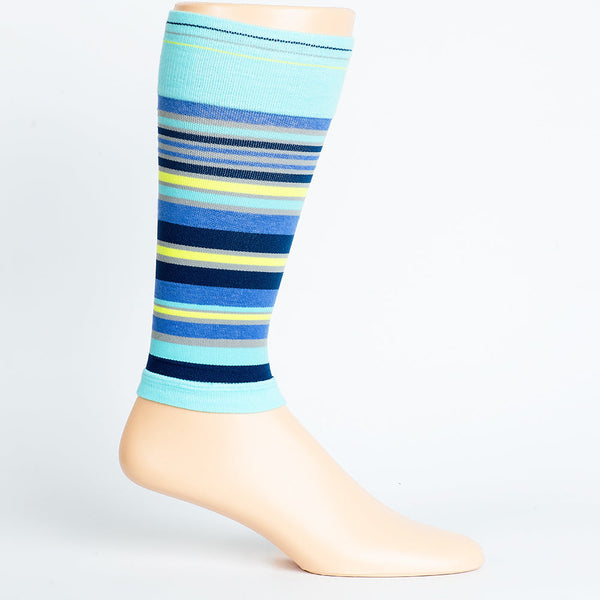Stripe Navy + Teal Cotton Compression Sleeve